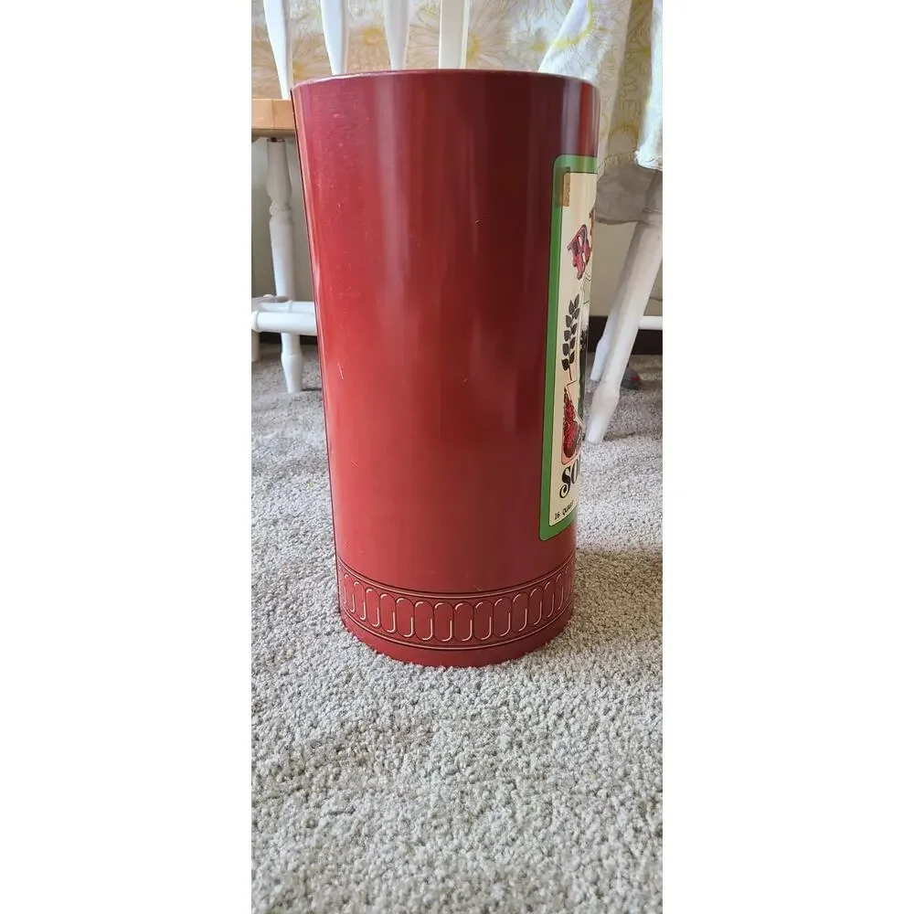 Vintage Cheinco Red Eye Sour Smash Tin Trash Can orange  Retro bar decor - Picture 4 of 7